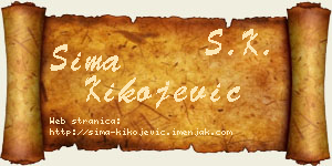 Sima Kikojević vizit kartica